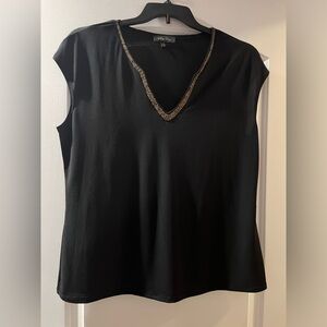 🚨3 for $15🚨 MELISSA PAIGE cap sleeve beaded collar top